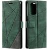 SONWO Cover per Oppo A54 5G / Oppo A74 5G / Oppo A93 5G Flip Caso in PU Pelle Case Cover Portafoglio Custodia per Oppo A54 5G / Oppo A74 5G / Oppo A93 5G, [Kickstand] [Slot per Schede], Verde