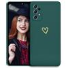 POUHYE Cover per Samsung Galaxy A52 4G / 5G / A52S 5G Custodia Originale, Gomma Gel di Silicone Liquida Cover con Protezione Fotocamera, Morbida Sottile e Antiurto AntiGraffio Case Verde scuro