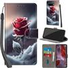 Haninsuze Cover per Google Pixel 9A Custodia Cover Pelle Libro Portafoglio con Porta Carte Magnetica Protezione Antiurto Cuoio Flip Case Custodia, Rose