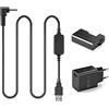 Raeisusp 5V USB Cavo ACK-E10 Mobile Adattatore + DR-E10 LP-E10 LPE10 Dummy Batteria DC Grip + 5V 3Amp Adattatore Kit per Canon 2000D 1100D 1200D 1300D X50 X70 T3 T5 T6