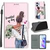 SIENIANLINE Cover per Honor X7A custodia portafoglio Ragazza | Chiusura magnetica, Scomparti carte, Funzione supporto, Pelle PU flip cover per Honor X7a