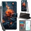 PHINIENLAND Cover per Samsung Galaxy Note 10 Plus Case PU Pelle Custodia [Kickstand] [Chiusura magnetica] [Slot per Schede], Portafoglio Flip Custodia per Samsung Note 10 Plus,Fiamma