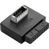 SinLoon Adattatore USB 3.0 per pannello frontale da USB 3.0 19/20 pin a tipo E scheda madre, adattatore USB 3.0 19 pin femmina a tipo E femmina, convertitore connettore anteriore (tipo A)
