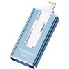 SUDEHO Cle USB 256 GB, Chiavetta USB per iPhone MFI Certificata, 4 in 1 Chiave per iPhone/Android/Tipo C e PC, Cle USB C Photo Stick Memoria esterna per archiviazione foto, video, file, blu