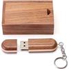 HOZYALE Chiavetta USB 2.0 in legno bicolore con scatola di legno (64 GB, marrone chiaro)