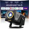 LYNCAST [2000 ANSI/Assistente Vocale IA/1080P Nativo] Videoproiettore Intelligente X7 con Android 14, Smart Video Proiettore con IA Auto Focus/Keystone Proiettore con WiFi6 e Bluetooth5.4, Display 200