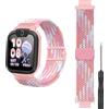 GIOPUEY Cinturini Compatibile con imoo Watch Phone Z7/Z6, Cinturino in Morbido Nylon Intrecciato [Unisex] [Traspirante] - Pink-A