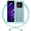 ANFAIRLACE Cover Cordino Compatibile con Xiaomi Redmi Note 14 Pro Plus 5G, Custodia Trasparente TPU Morbido Silicone Laccio Chiaro Case, Blu