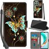 Haninsuze Cover per Honor X6b 4G Custodia Cover Pelle Libro Portafoglio con Porta Carte Magnetica Protezione Antiurto Cuoio Flip Case Custodia, farfalla verde
