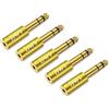 J&D Confezione da 5 Adattatori Cuffie 1/4 a 1/8, 6,35 mm a 3,5 mm Stereo TRS Maschio-Femmina, Connettore Jack Placcato Oro 3,5 mm per Chitarra, Amplificatore, Tastiera, Basso, Giallo