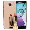 NALIA Custodia Specchio compatibile con Samsung Galaxy A3 2016, Ultra-Slim Mirror Case Cover Protettiva Silicone Telefono Cellulare Bumper Copertura Protezione Sottile, Colore:Rosa Gold Oro