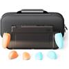 Savage Raven by Skull & Co. GripCase Bundle for Nintendo Switch 2: Dockable Soft Protective Case with Replaceable Grips [to fit all hands sizes], with Hard Shell Huge Carrying Case, Neon Blue & Red