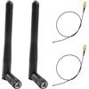 Yewseas 2 Pezzi Antenna WiFi, Chiavetta WIFI per PC Fisso, Dual Band 2,4GHz 5GHz 5,8GHz 8dBi Maschio Omnidirezionale con Cavo da U.FL a RP-SMA 32cm, Cavo Antenna, Schwarz