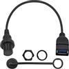 Duttek Cavo da USB C femmina a USB 3.0 femmina per montaggio a filo auto, impermeabile, cavo di prolunga USB C 3.0 per auto, camion, barca, moto, cruscotto, 30 cm
