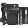 DSTE NP-F970 Li-ION - Batteria e caricabatterie USB per Sony CCD-TR716 CCD-TR818 CCD-TR910 CCD-TR917 CCD-TR930