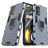 MaiJin Compatibile con OPPO Realme GT 5G, RealmeGT Neo Cover, Custodia Armor Anello Cavalletto (Funziona con il Supporto Magnetico per Auto) Case Paraurti (Blu Navy)