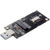 NFHK NGFF M.2 Key-B WWAN a USB 3.0 Adattatore Riser Card w Slot SIM per 3G/4G/5G LTE Wireless Module Modem Card