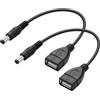 PNGKNYOCN Cavo convertitore DC 5,5 x 2,1 mm maschio a USB femmina per conversione vari DC e USB (confezione da 2)