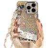 Emlivi Custodia con glitter per iPhone 14 Pro Max, con farfalla e cinturino con perline a specchio in TPU, antiurto, per donne e ragazze, con strass trasparenti