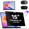 IPROKKO Pellicola protettiva magnetica per MacBook Air 15 pollici 2023-M2 A2941&2024-M3 A3114 Rimovibile Anti Glare Luce Blu, Mac Laptop Privacy Screen Foile Filtro Privacy Screen Foile Filtro Privacy