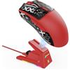 ATTACK SHARK X1 Mouse da Gioco con Dock di Ricarica Magnetico, Sensore da Gioco PixArt PAW3395PRO, 40000DPI, 49g SUPERLIGHT Mouse, BT/2.4G Wireless/Cablato, 100M Microinterruttori, per PC/Mac- Rosso