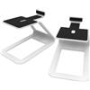 Kanto SE4W Elevated Desktop Speaker Stands for Medium Bookshelf Speakers & Mid-Size 3"-4" Studio Monitors | 5.6" Tall | Supports 9 lbs | Damping 2.0 mm Silicone Padding | ¼"-20 Mounting | White | Pair