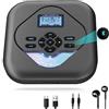 MONODEAL Lettore CD portatile, Monodeal lettore CD portatile Bluetooth, lettore CD ricaricabile con altoparlante, lettore CD per auto, lettore CD anti-salto piccolo con auricolare