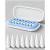 Wilbeva 8 Pezzi Punte di Ricambio per Apple Pencil 2/1 Generazione/USB C/Pro, Punta di Ricambio con Scatola Portaoggetti e Penna di Controllo Preciso per iPad (8 - Blu)