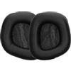 kwmobile 2x Cuscinetto Cuffie Compatibile con Corsair Void v2 / Void Elite Surround/Void Pro Pad - Cuscinetti Ricambio Cuffie Over Ear Simil Pelle - nero