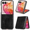 COQUE Custodia Motorola Razr 50 Ultra,Trama di Coccodrillo Custodia per Cellulare per Motorola Razr 50 Ultra-Nero