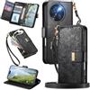 FANFO Portafoglio Custodia per Doogee Note 59 / Note 59 Pro, Scomparto con cerniera Pelle Flip Cover per Telefono, Borse a tracolla Multifunzione Porta Custodia. Black