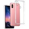 REY Cover in Gel TPU Trasparente per XIAOMI REDMI 6 PRO - XIAOMI Mi A2 Lite, Ultra Sottile 0,33 mm, Morbido Flessibile, Custodia Silicone