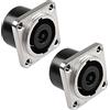 MEIRIYFA NL8MPR Speakon Panel Mount Socket Connettore 8 poli audio femmina Speakon Square Jack D-tipo argento placcato Twist Lock adattatore per NL8FC, NL8FX, NLT8X (2PCS)