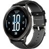 MaEiol 18mm Cinturino Pelle per Garmin Venu 4/Venu 3S 41mm /Garmin Forerunner 265S /Forerunner 255S/255S Music/Vivoactive 4S/Vivomove 3S, Cinturino Pelle di Ricambio Orologio per Donna e Uomo - Nero