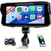 CAMECHO Senza Fili Carplay 6.86 Pollice Moto Schermata con Android Auto IP68 Impermeabile, Touchscreen Navigatore con Bluetooth Airplay Android Cast EQ Suono Ampia Adattabilità +1280 * 480 HD
