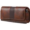 MILESTEM Marsupio Uomo in Pelle Compatibile con Samsung Galaxy Z Fold 6/5/4/3/2/1 5G Cover, Orizzontale Borsa Cintura Pelle Sacchetto Borsello Custodia Fondina Compatibile con Huawei Mate X3/Mate X2/SM-W23/W22