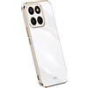 RankOne La Custodia del Telefono è Adatta per HONOR 400 Smart (4G/5G) / HONOR X7d (6.77 Inches), Case per Cellulare in Silicone con Telaio Galvanico - Bianco