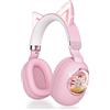 esonstyle Cuffie Bambini, Cuffie Over Ear Bluetooth 5.4 con Microfono, Luci LED Cat Ear, Cablate/Wireless per Scuola/iPad/Tablet/Smartphone
