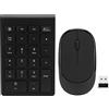 Denash Combo Tastierino Numerico e Mouse Wireless, Set di Tastierino Numerico e Mouse USB Wireless Ultra Sottile 2.4G 22 Tasti Portatile per Notebook