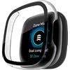 SeNool Custodia Compatibile con Fitbit Versa 4, PC Cover Rigida con Vetro Temperato Protezione di Schermo, [Durezza 9H] Case Compatibile con Fitbit Versa 4 - Trasparente