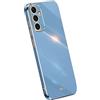 RankOne La Custodia del Telefono è Adatta per Samsung Galaxy M13 (4G) (6.6 Inches), Case per Cellulare in Silicone con Telaio Galvanico - Blu navy