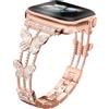MaEiol Cinturino Metallo per Apple Watch 49mm /45mm /44mm /42mm /46mm(Serie 11/10), Donna Ricambio con Strass Glitterati Farfalla per Apple Watch Ultra/SE/Serie 11 10 9 8 7 6 5 4 3 2 1, Oro Rosa