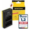 PATONA Dual LCD Caricabatterie USB-C/Micro-USB per Olympus BLX-1 BLX1 | Mini caricabatterie da viaggio per OM System OM-1, OM1 Mark II, OM-3, OM3, con cavo USB