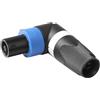 QIANRENON Connettore audio Speakon NL4FC ad angolo di 90° Adattatore NL4 maschio ad angolo retto Speakon a 4 pin Spina twist lock per altoparlante a 4 poli ad alta potenza, per amplificatore Neutrik N