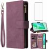 Asuwish Cover per OnePlus 9 Pro Portafoglio con vetro temperato e porta carte catena in PU pelle a conchiglia custodia supporto 9Pro 5G LE2123 Telefono Case Donna Vetro Protezione Protege Uomo