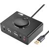 CERRXIAN R Scheda audio esterna USB con controllo del volume, adattatore audio USB3.0 con interfaccia da 3,5 mm e interfaccia USB per PC, laptop, tastiera, auricolari, microfono