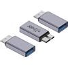 WLGQ Adattatore USB 3.0 Micro B maschio a femmina A - Convertitore da 5 Gbps per disco rigido esterno, SSD, fotocamera - Supporto OTG, grigio (confezione da 3)