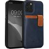 kalibri Custodia Rigida Compatibile con Apple iPhone 12 / iPhone 12 Pro - Cover Rivestimento Pelle PU con Slot Porta Carte - Hard Case con Portacarte Rimovibile