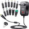 PChero 48W CA/CC Adattatore di Alimentazione Elettrica a Commutazione Universale con 11 Spine CC, Inclusa Presa USB per 5V 6V 7.5V 9V 12V 15V 19V 20V 2.5A 4A Dispositivi Elettronici Domestici