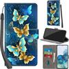 Haninsuze Cover per Samsung Galaxy S20 Plus Custodia Cover Pelle Libro Portafoglio con Porta Carte Magnetica Protezione Antiurto Cuoio Flip Case Custodia Cover per Samsung S20 Plus, farfalla dorata
